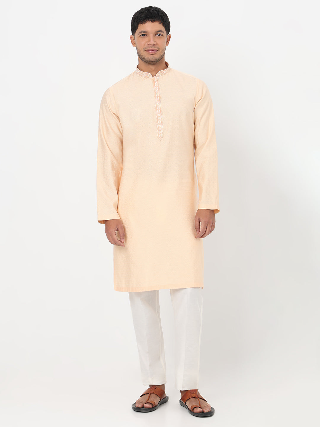 Jacquard Straight Long Kurta