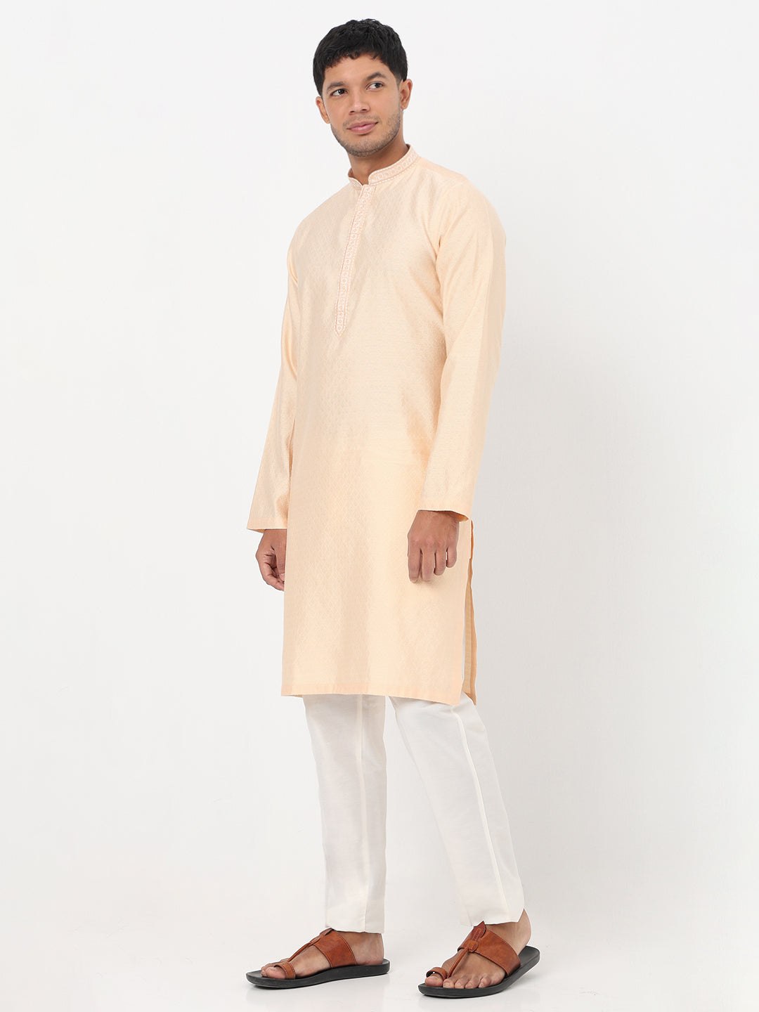 Jacquard Straight Long Kurta