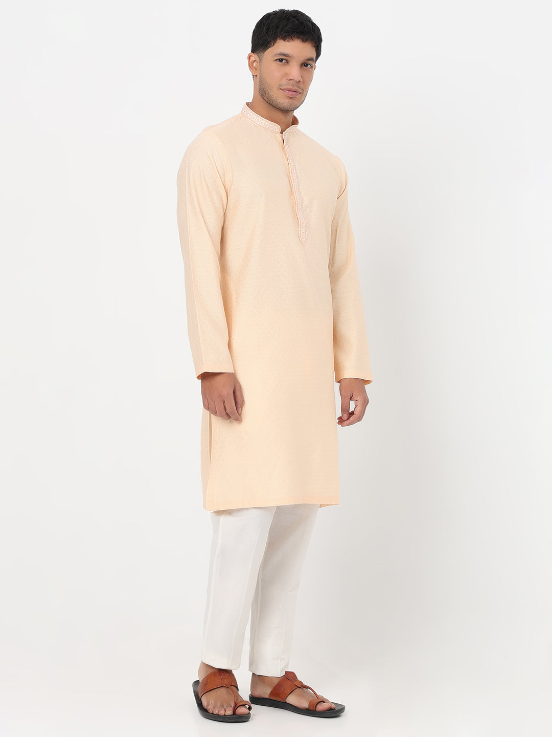 Jacquard Straight Long Kurta