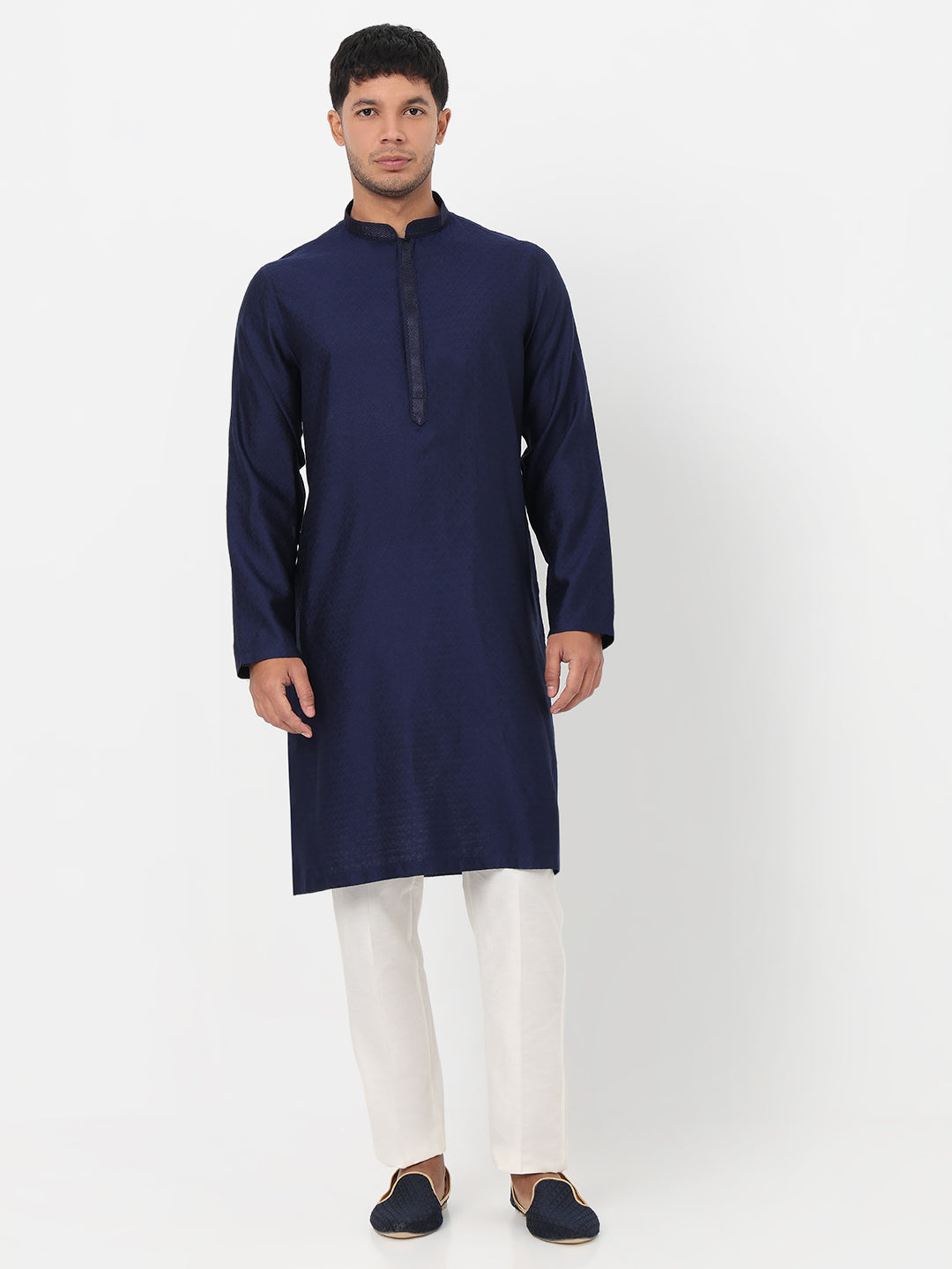 Jacquard Straight Long Kurta