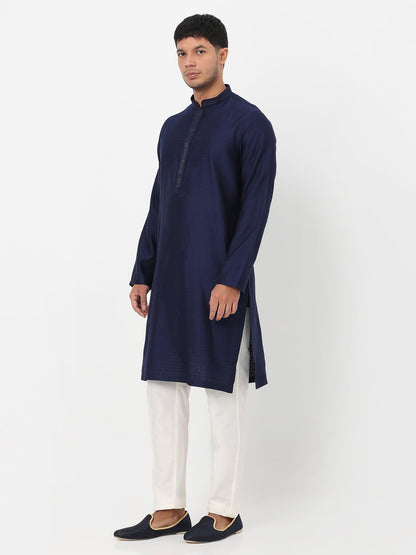 Jacquard Straight Long Kurta