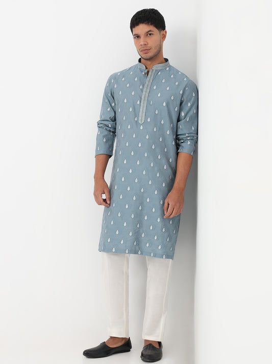 Jacquard Straight Long Kurta