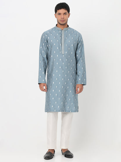 Jacquard Straight Long Kurta