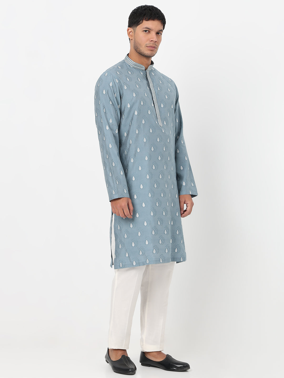 Jacquard Straight Long Kurta