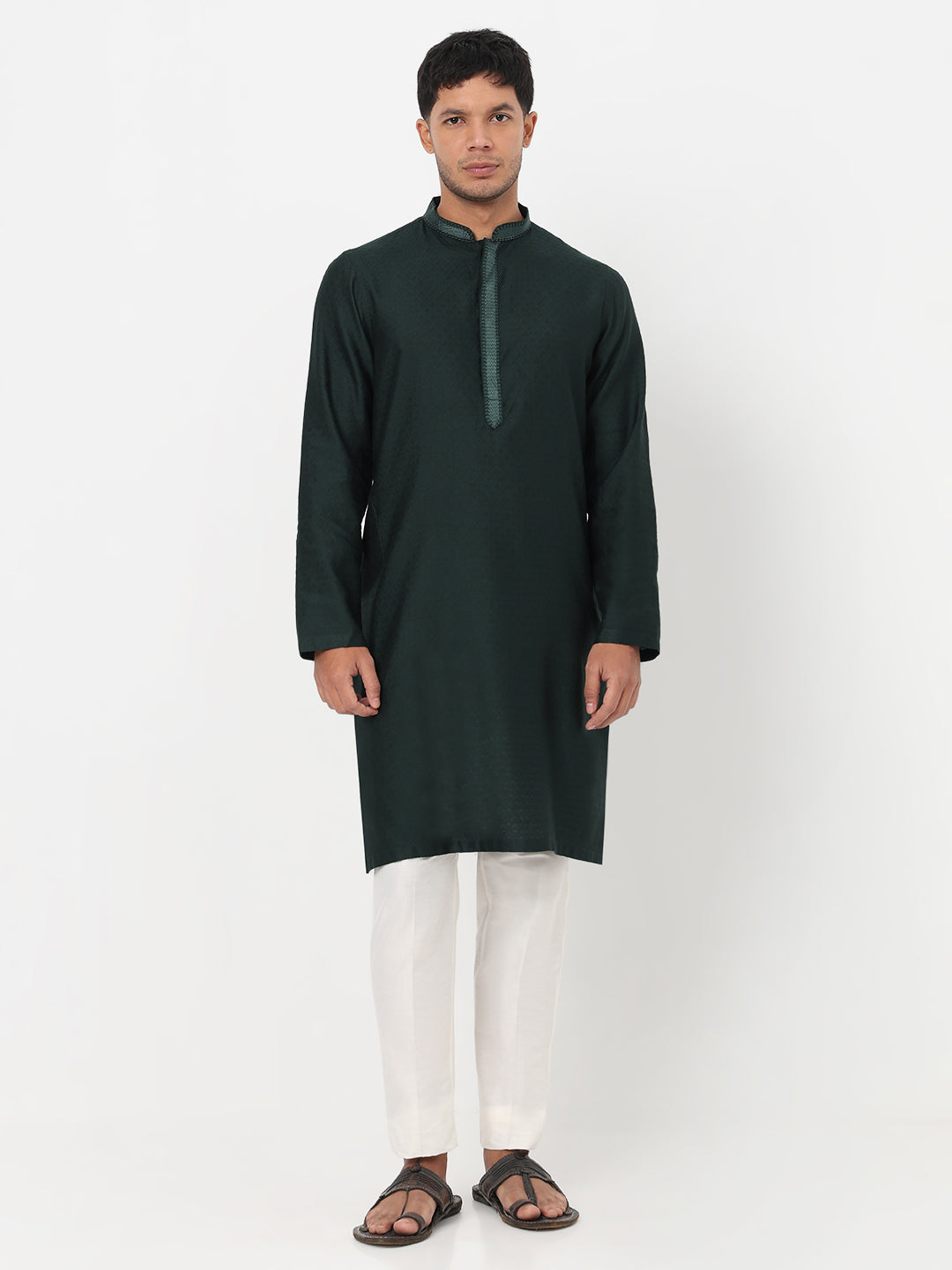 Jacquard Straight Long Kurta
