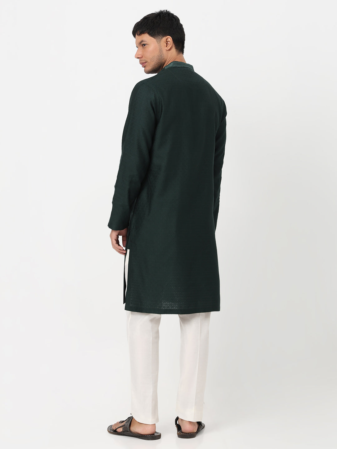 Jacquard Straight Long Kurta
