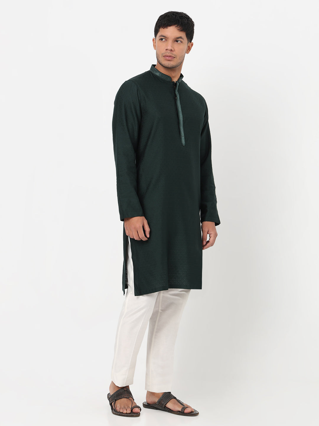 Jacquard Straight Long Kurta