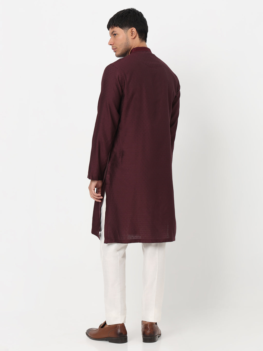 Jacquard Straight Long Kurta