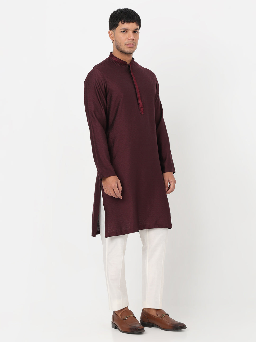 Jacquard Straight Long Kurta