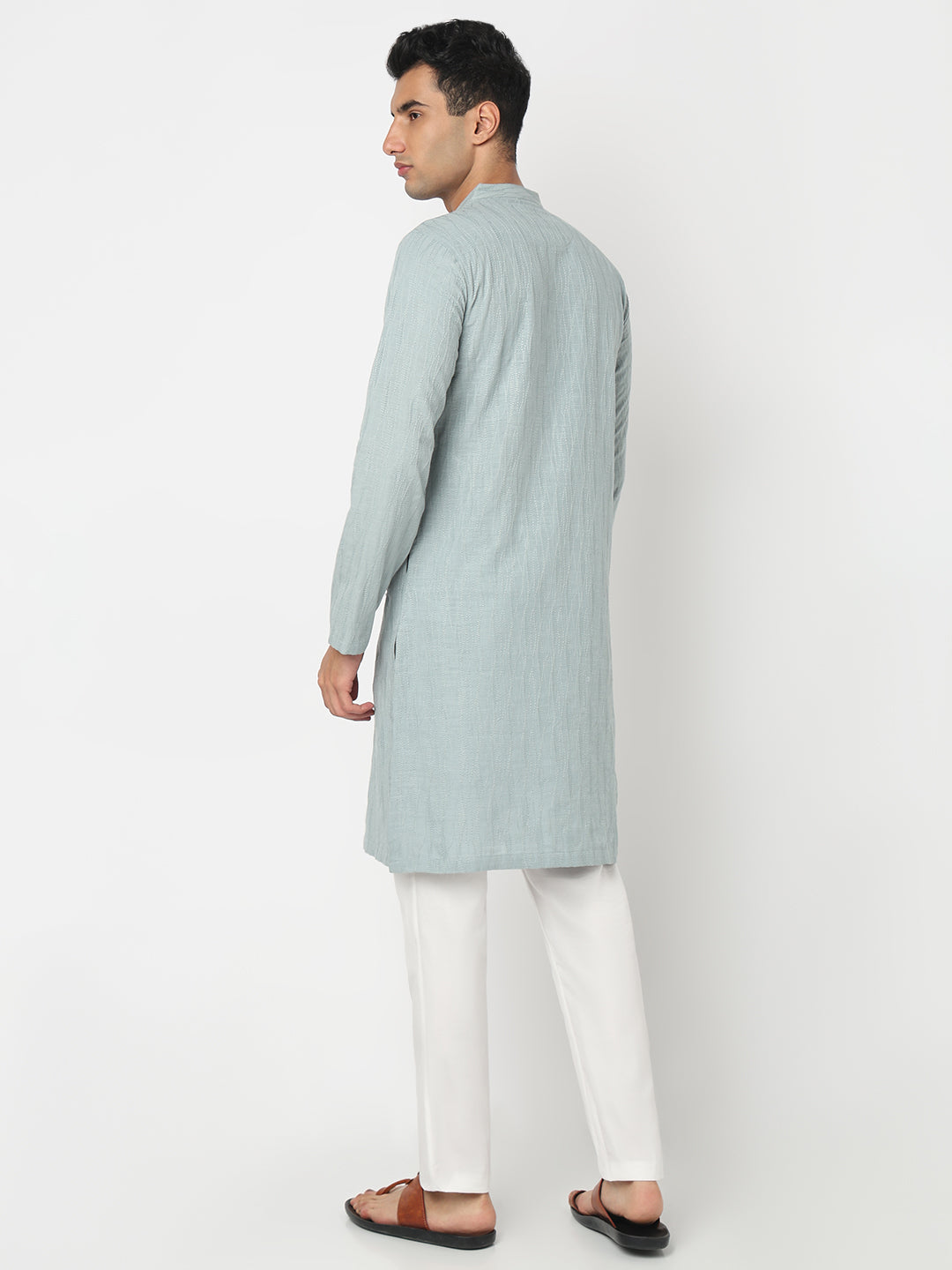 Cotton Embroidered Straight Kurta