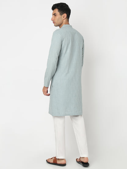 Cotton Embroidered Straight Kurta
