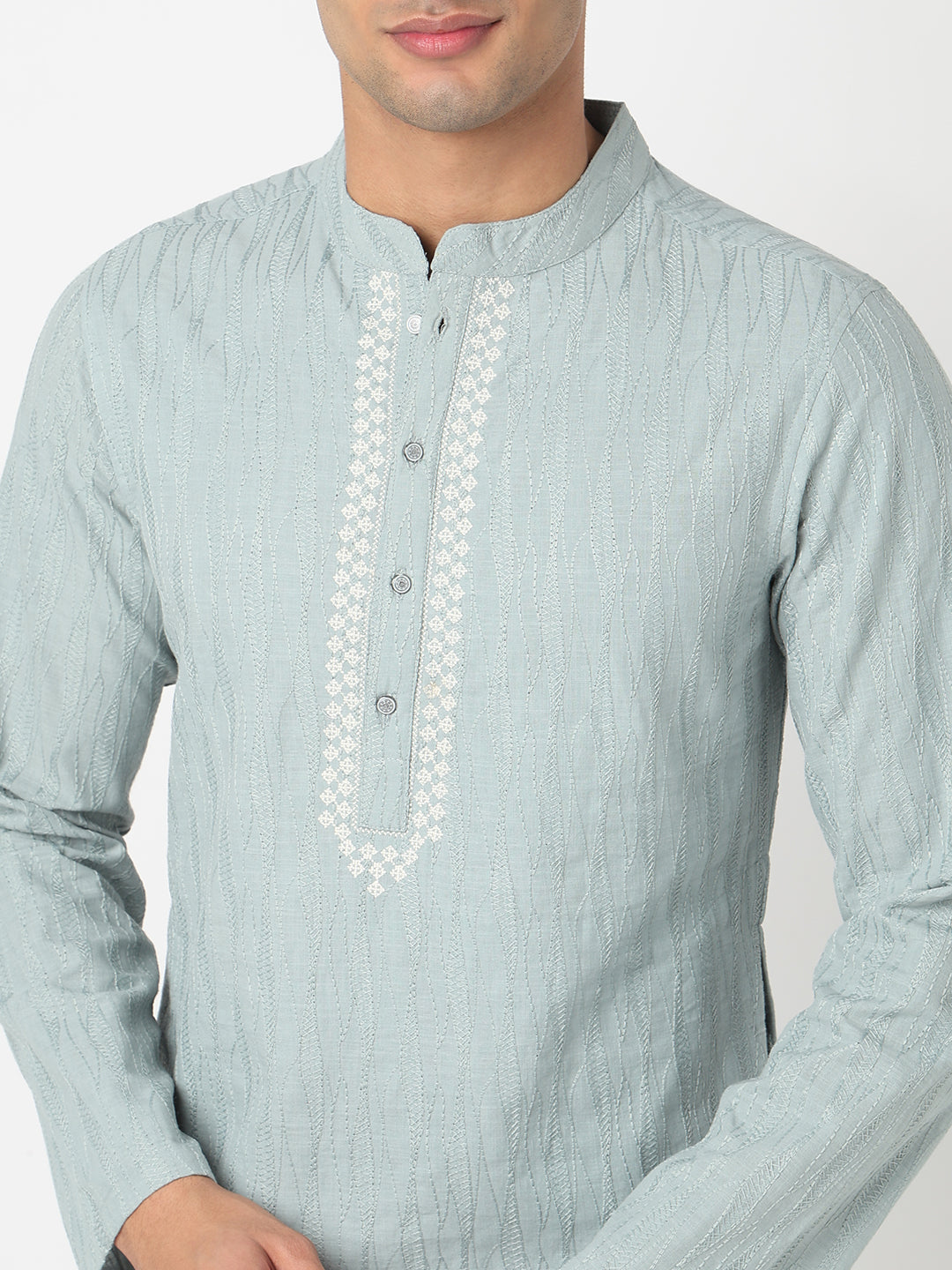 Cotton Embroidered Straight Kurta