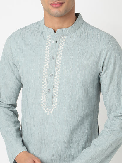 Cotton Embroidered Straight Kurta