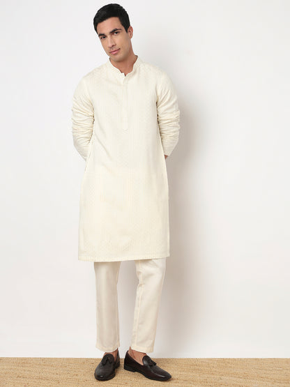 Jacquard Straight Long Kurta