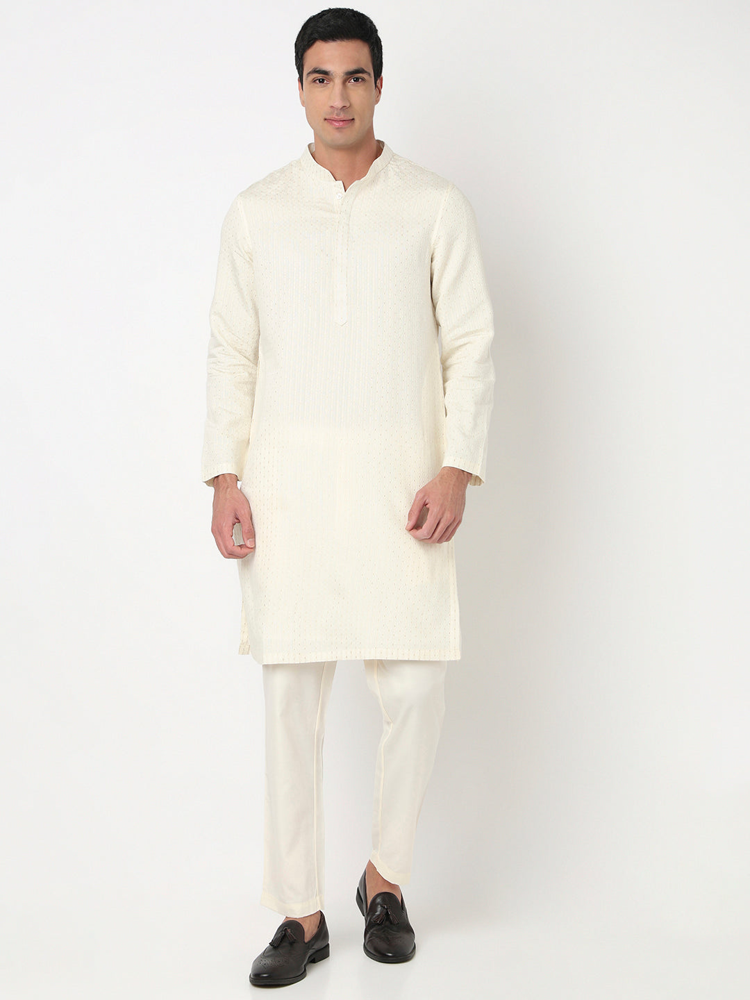 Jacquard Straight Long Kurta