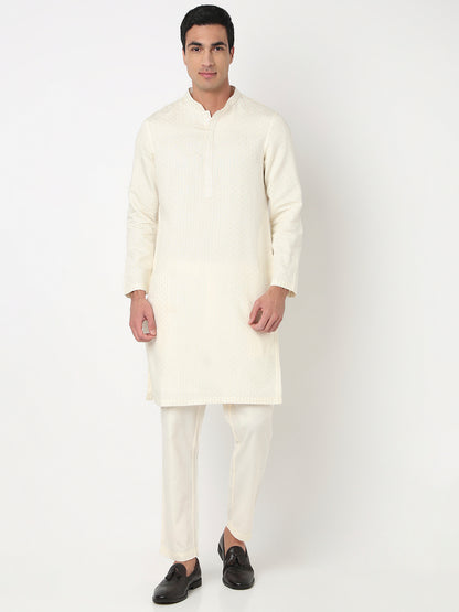 Jacquard Straight Long Kurta