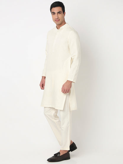 Jacquard Straight Long Kurta