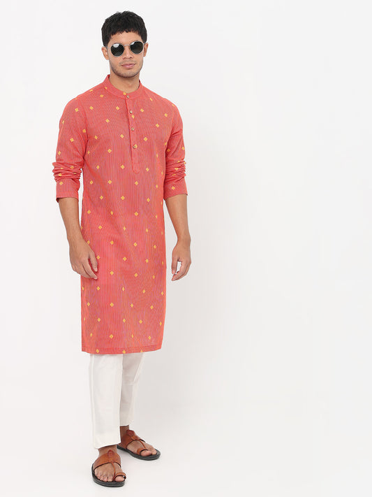 Jacquard Straight Long Kurta