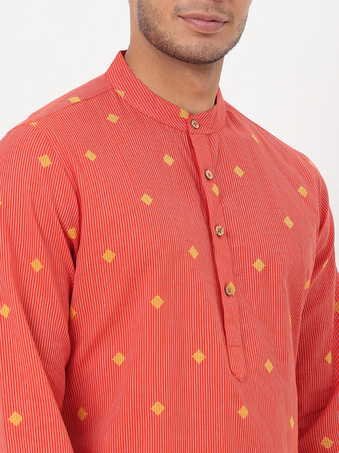 Jacquard Straight Long Kurta