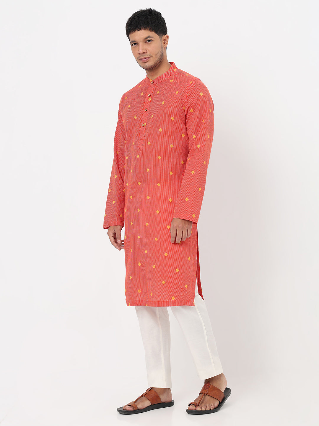 Jacquard Straight Long Kurta