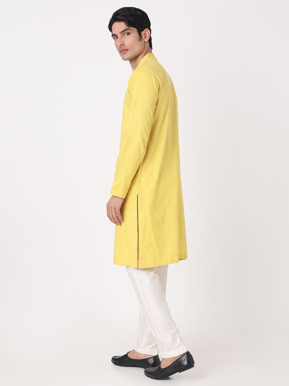 Solid Straight Katha Long Kurta