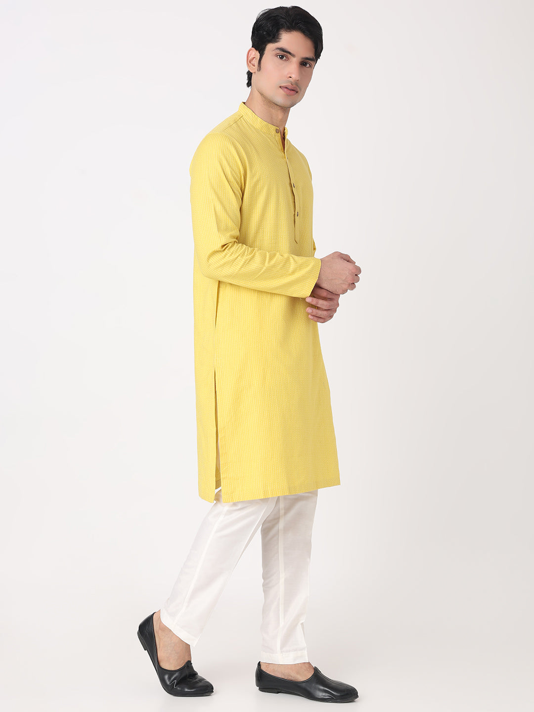 Solid Straight Katha Long Kurta