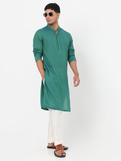 Jacquard Straight Long Kurta