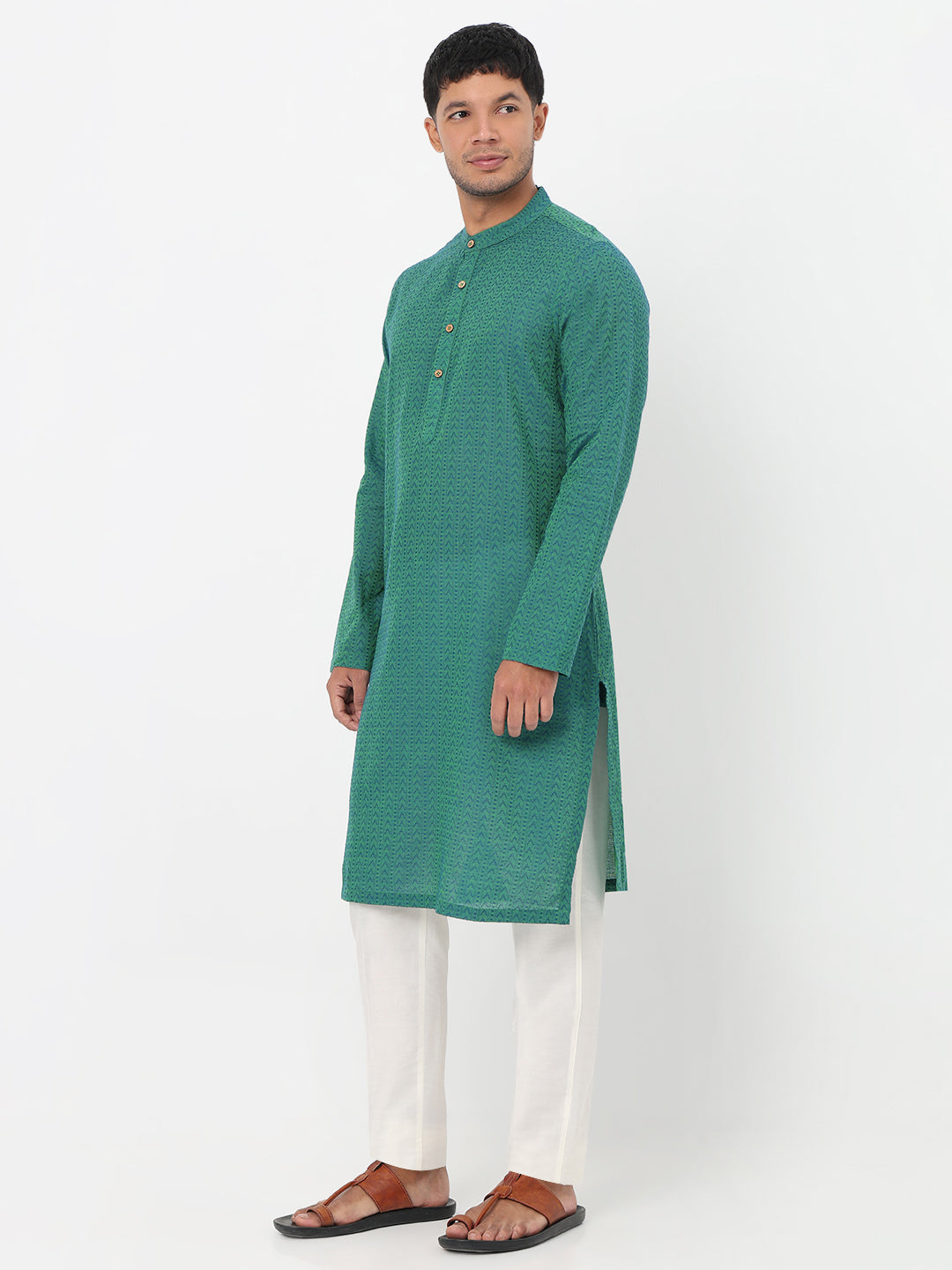 Jacquard Straight Long Kurta