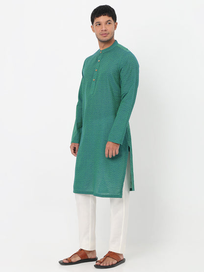 Jacquard Straight Long Kurta