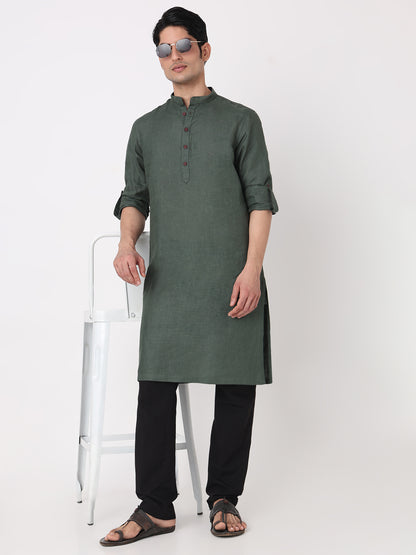 Solid Straight Long Kurta
