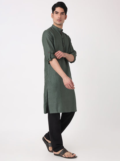 Solid Straight Long Kurta