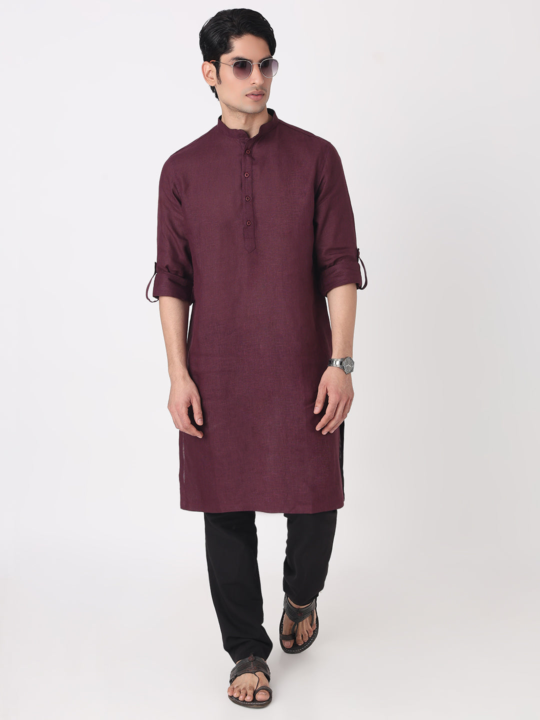 Solid Straight Long Kurta