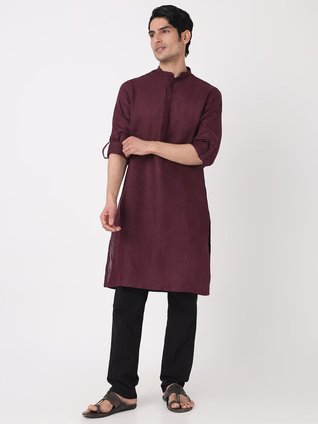Solid Straight Long Kurta