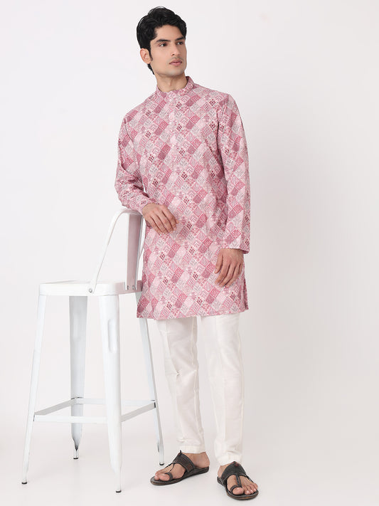 Digital Schiffli Straight Long Kurta
