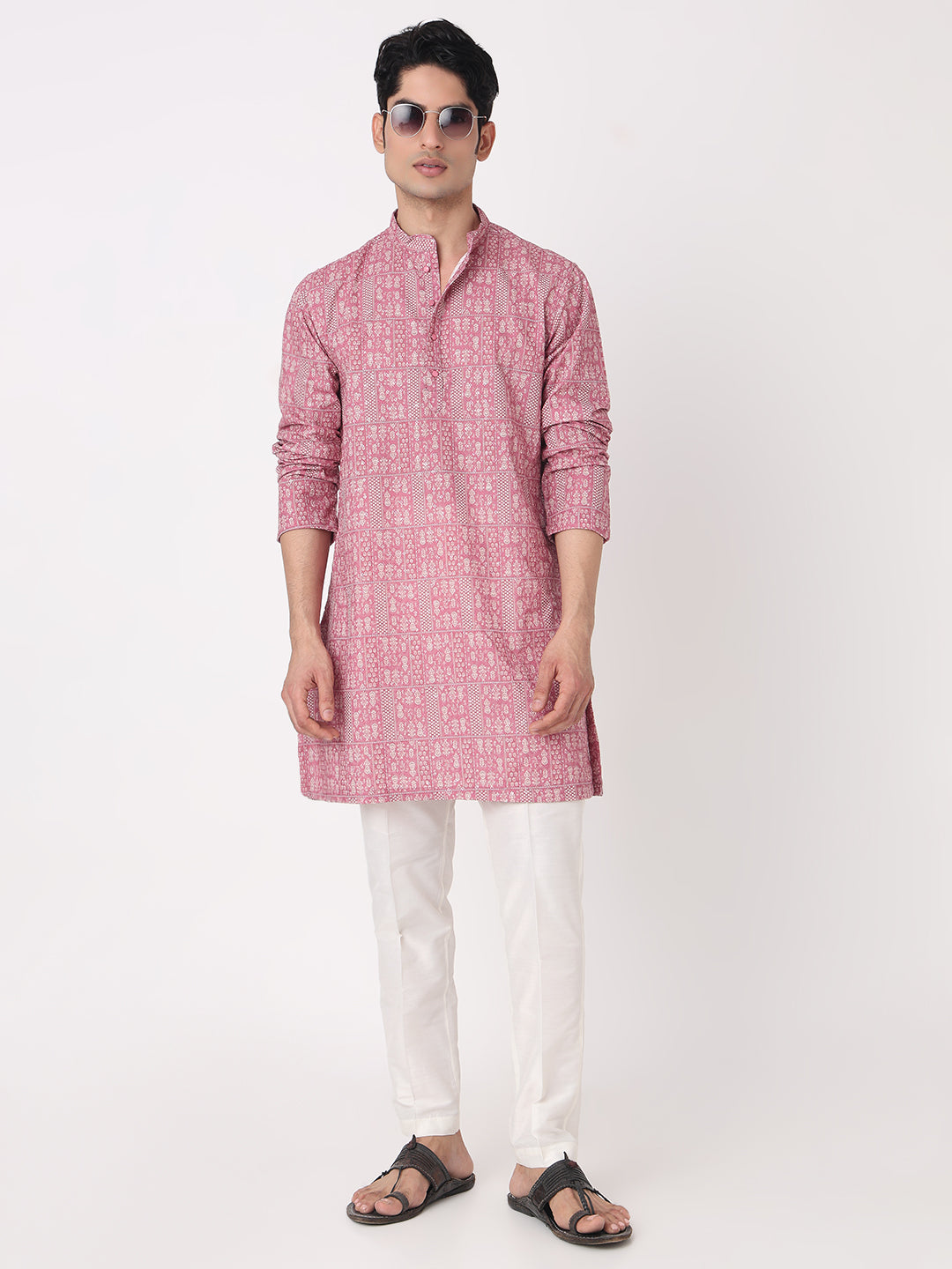 Digital Schiffli Straight Long Kurta