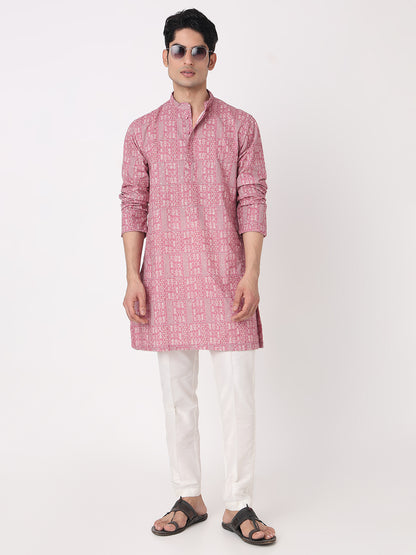 Digital Schiffli Straight Long Kurta