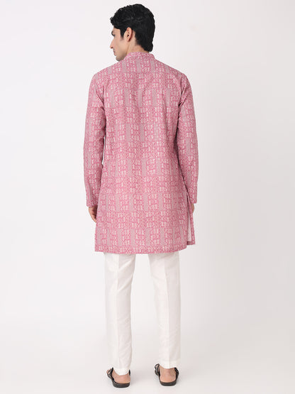 Digital Schiffli Straight Long Kurta