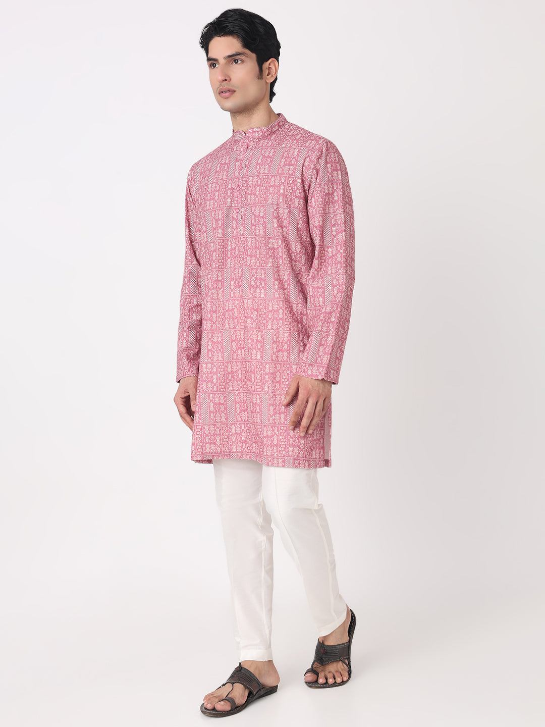 Digital Schiffli Straight Long Kurta