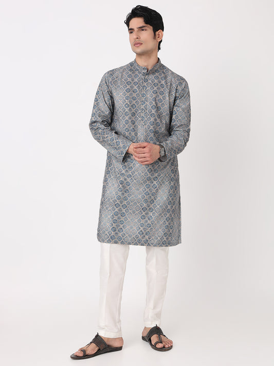 Digital Schiffli Straight Long Kurta