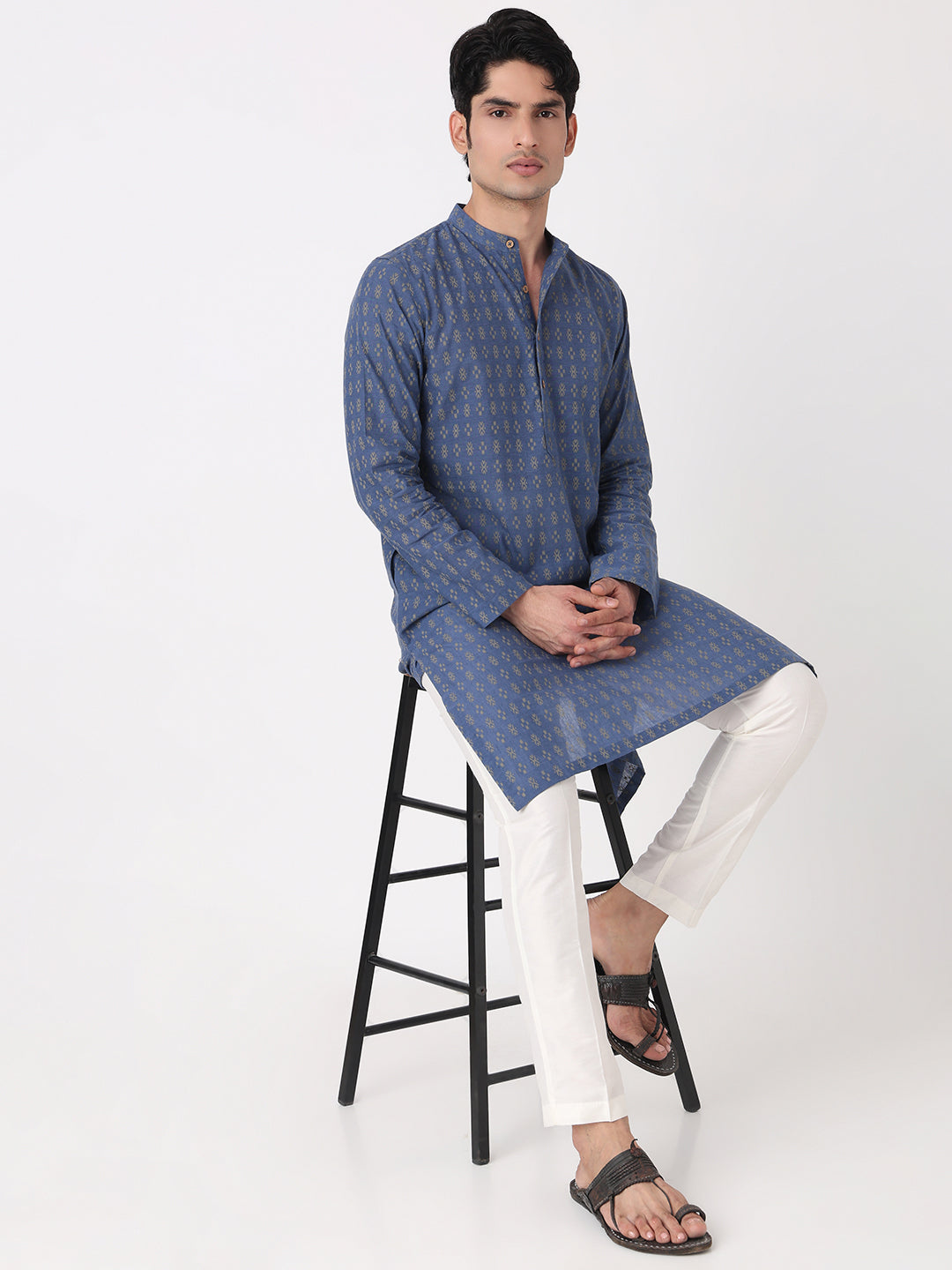 Yarn Dyed Straight Long Kurta