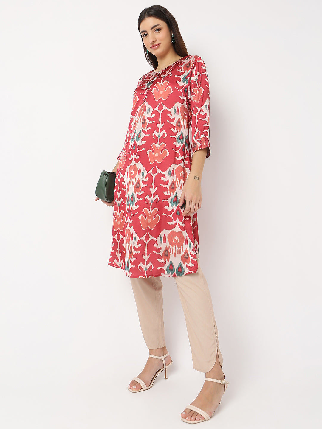 Nylangan Straight Fit Solid Mid Rise Pants