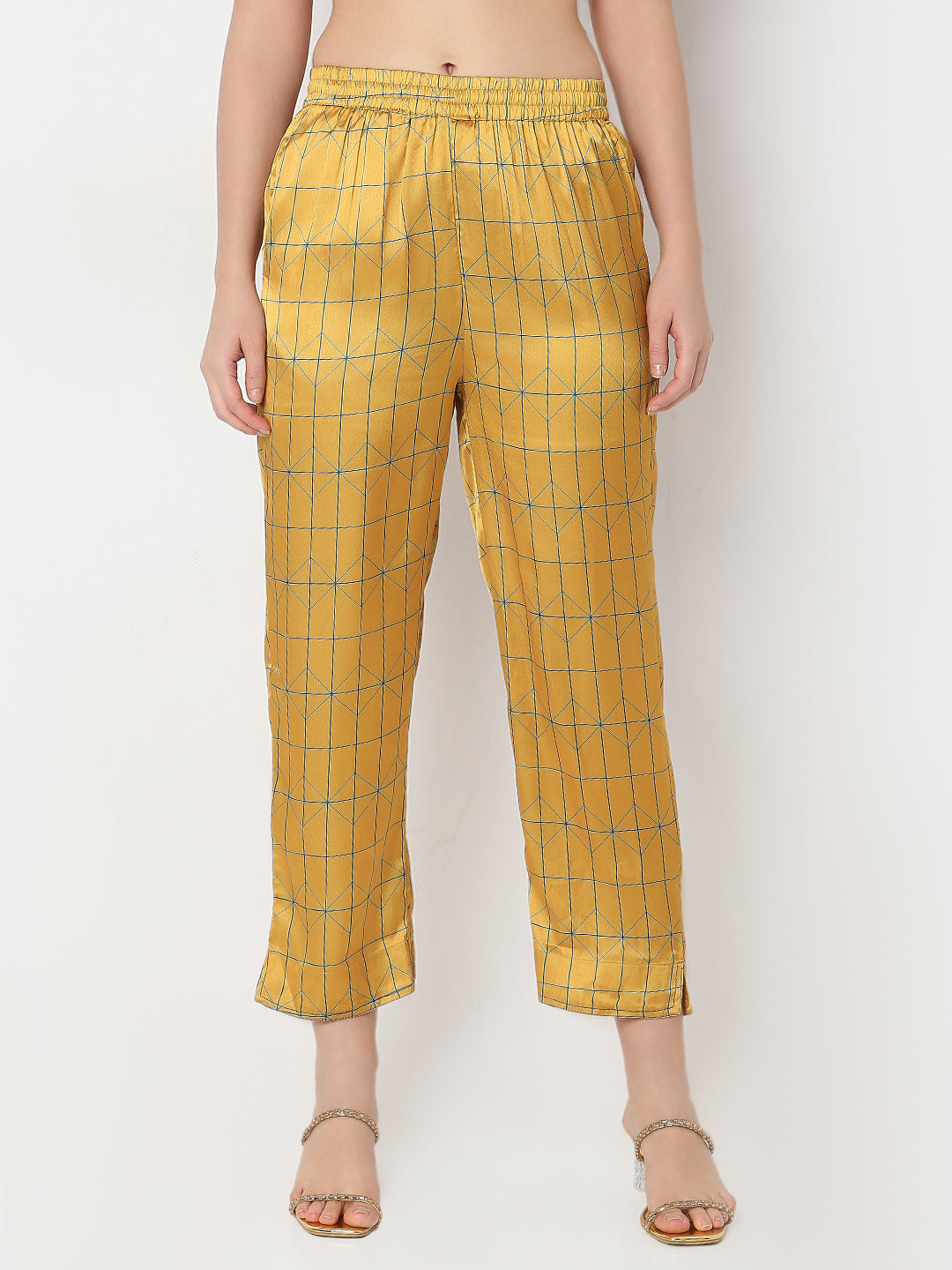 Nylangan Straight Fit Printed Ankle Length Pants