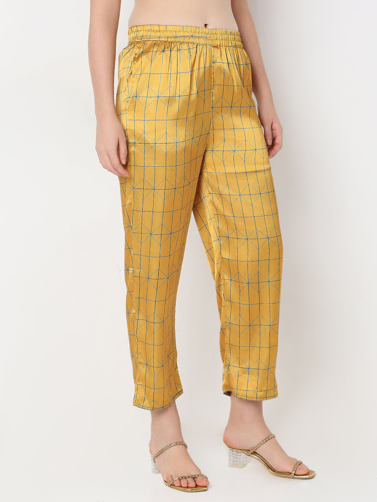 Nylangan Straight Fit Printed Ankle Length Pants