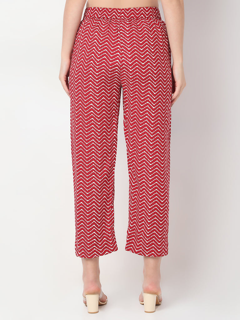 Nylangan Straight Fit Printed Below Knee Straight Pants