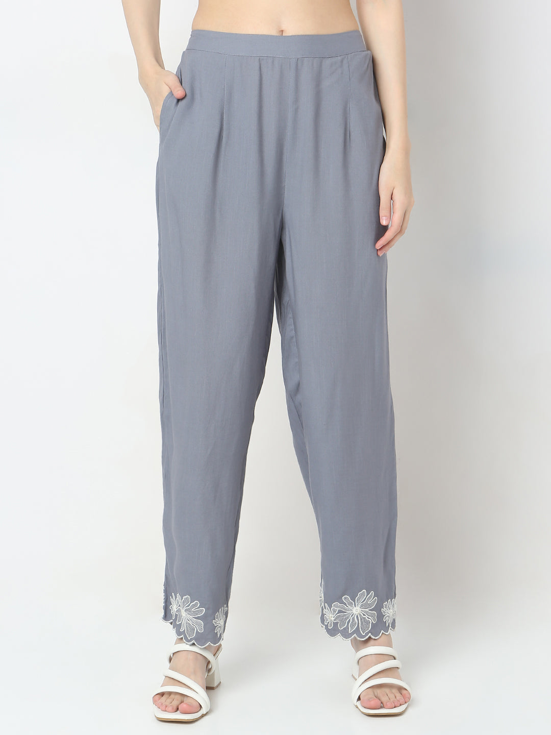 Nylangan Regular Fit Embroidered Shirt & Pant Set