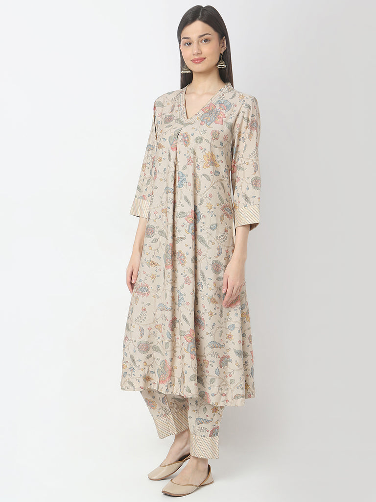 Nylangan Straight Fit Printed Kurta & Pant Set