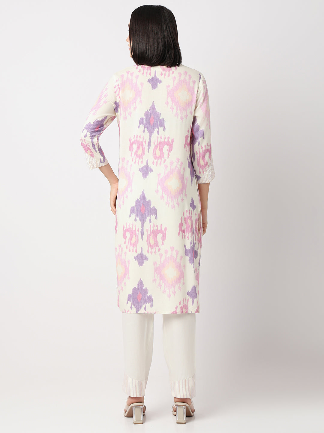 Nylangan Straight Fit Printed Three-Fourth Sleeve Kurta with Pant Set