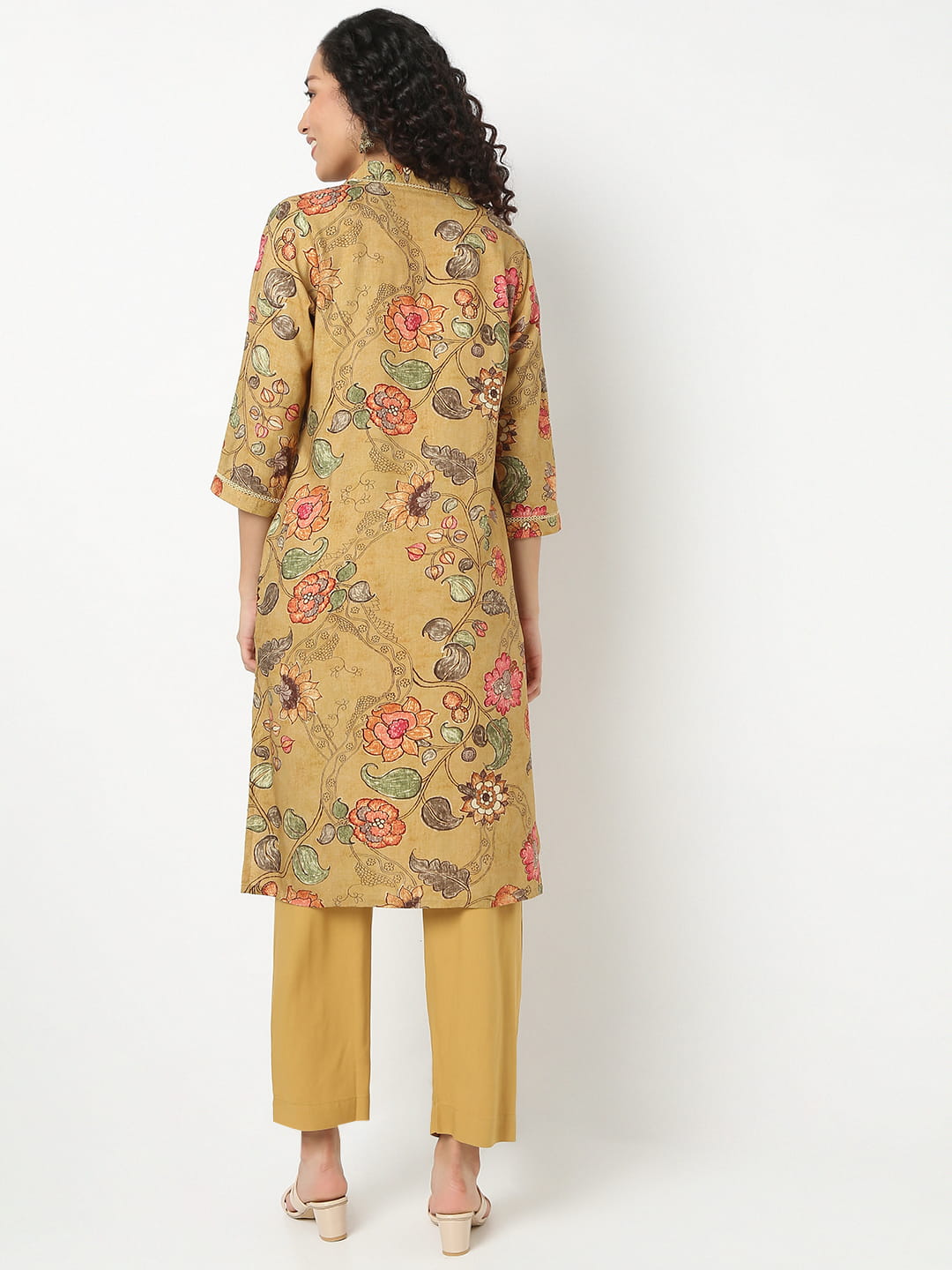 Nylangan Regular Fit Printed V-Neck Kurta With Pant Set