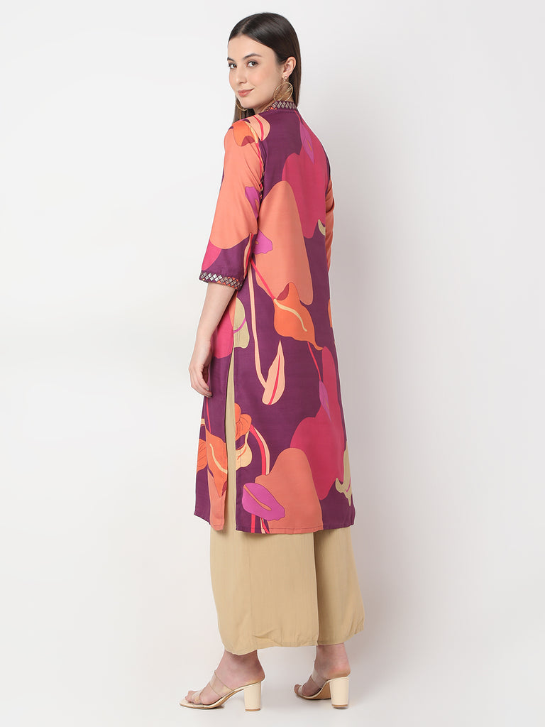 Nylangan Regular Fit Printed Below Knee A-Line Kurta