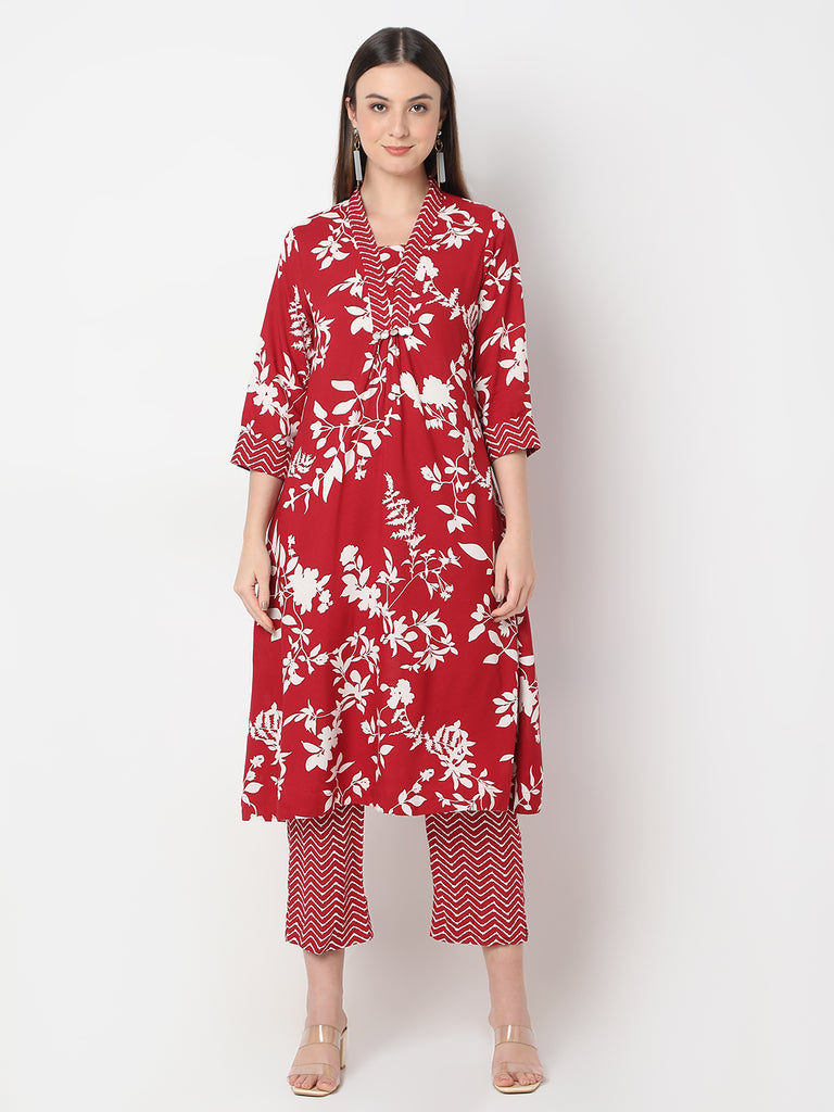 Nylangan Regular Fit Printed Below Knee A-Line Kurta